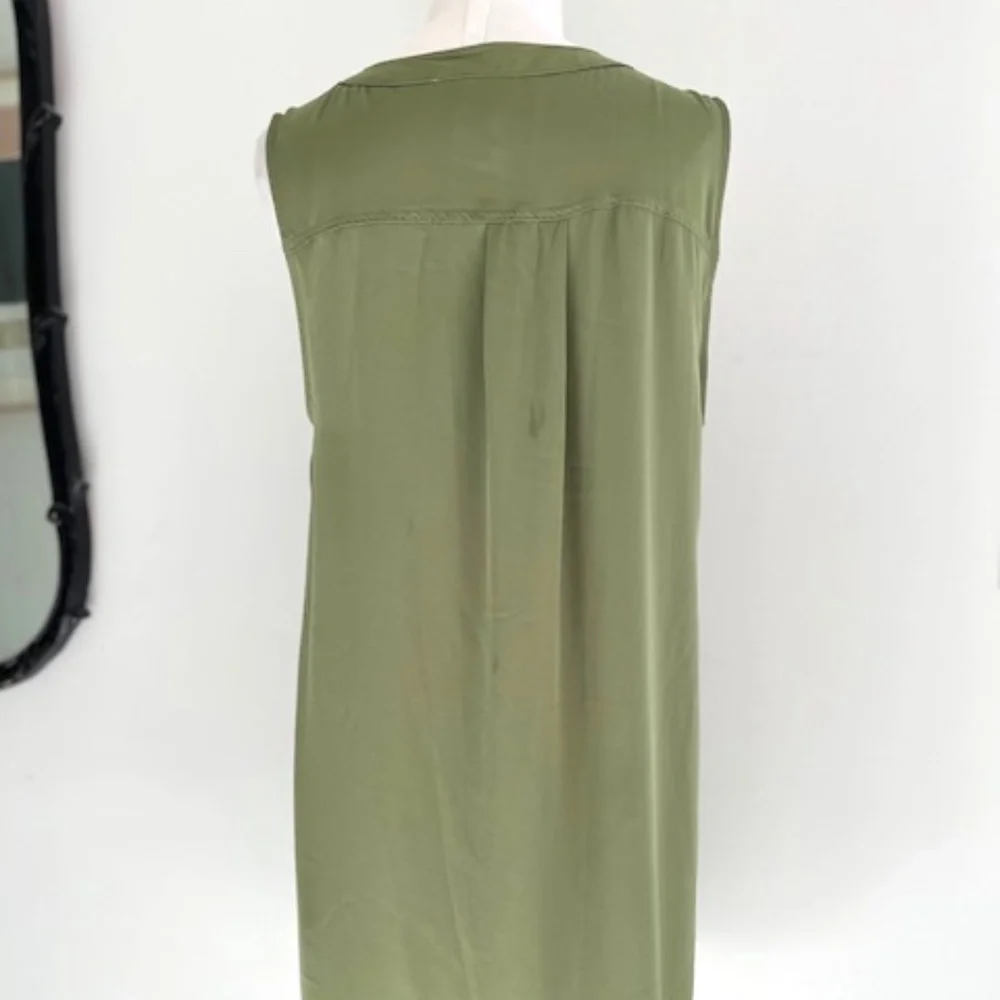 Adrienne Vittadini Olive Green Sleeves Shirt Dress - Picture 4 of 5